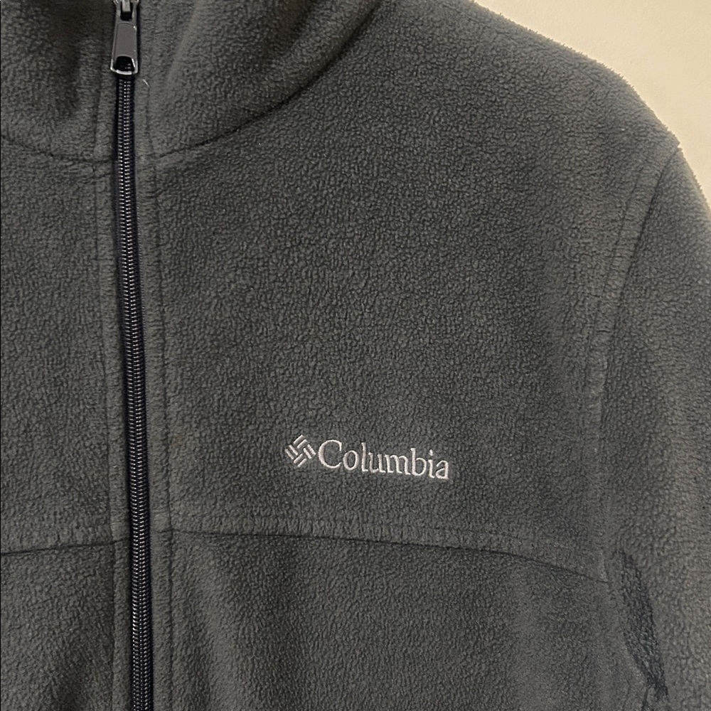Columbia adjustable hem dark gray fleece zip up jacket size medium - Picture 3 of 6